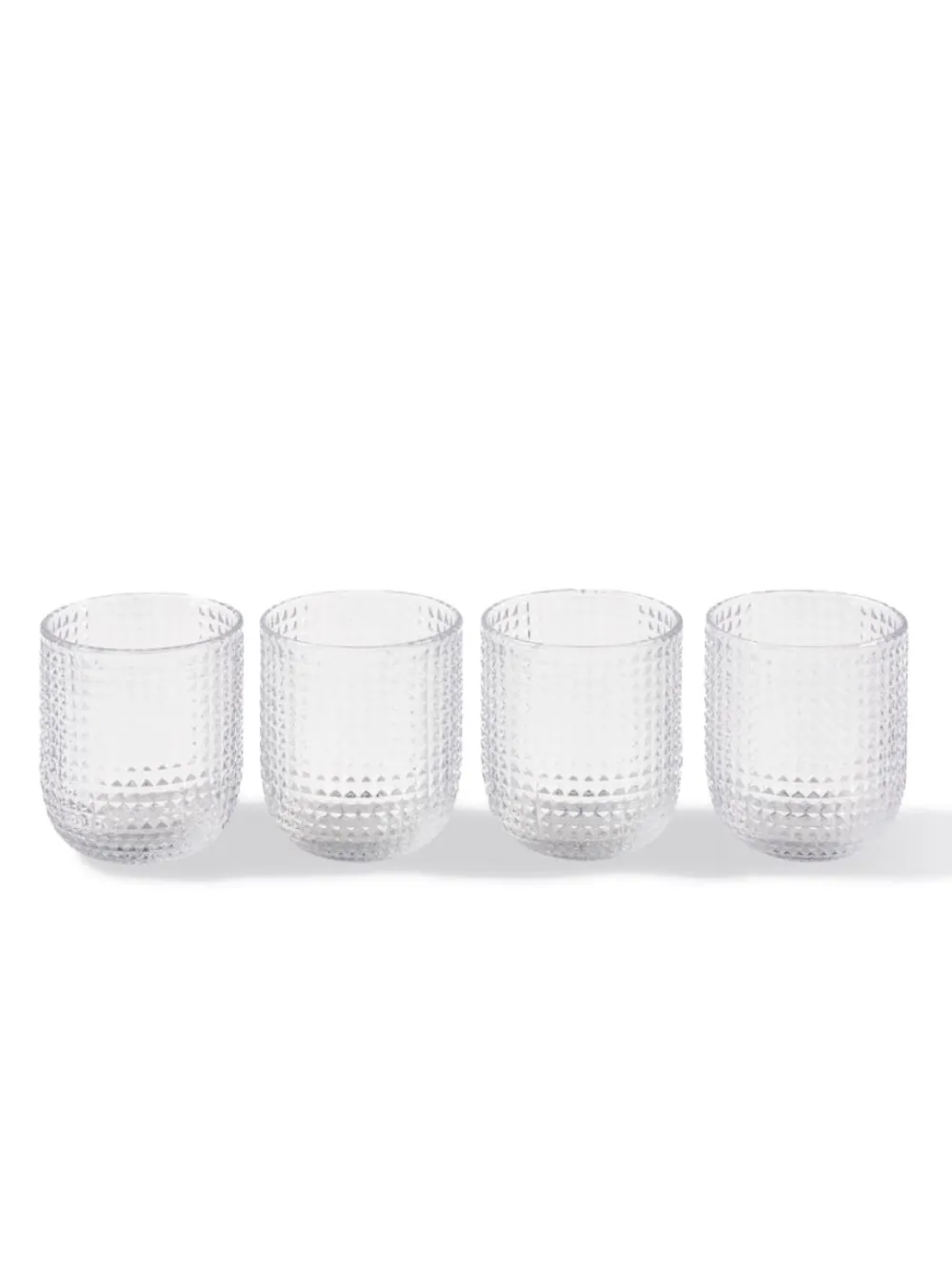 POLSPOTTEN Rooftop textured glass tumbler (set of four) | White | Image 1