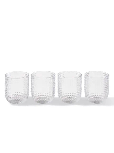 POLSPOTTEN Rooftop textured glass tumbler (set of four)