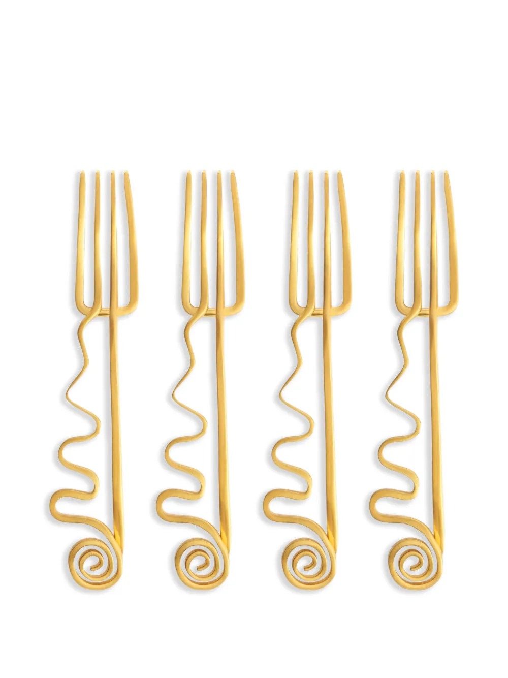 L'Objet Spirale cocktail forks (set of four) | Gold | Image 1