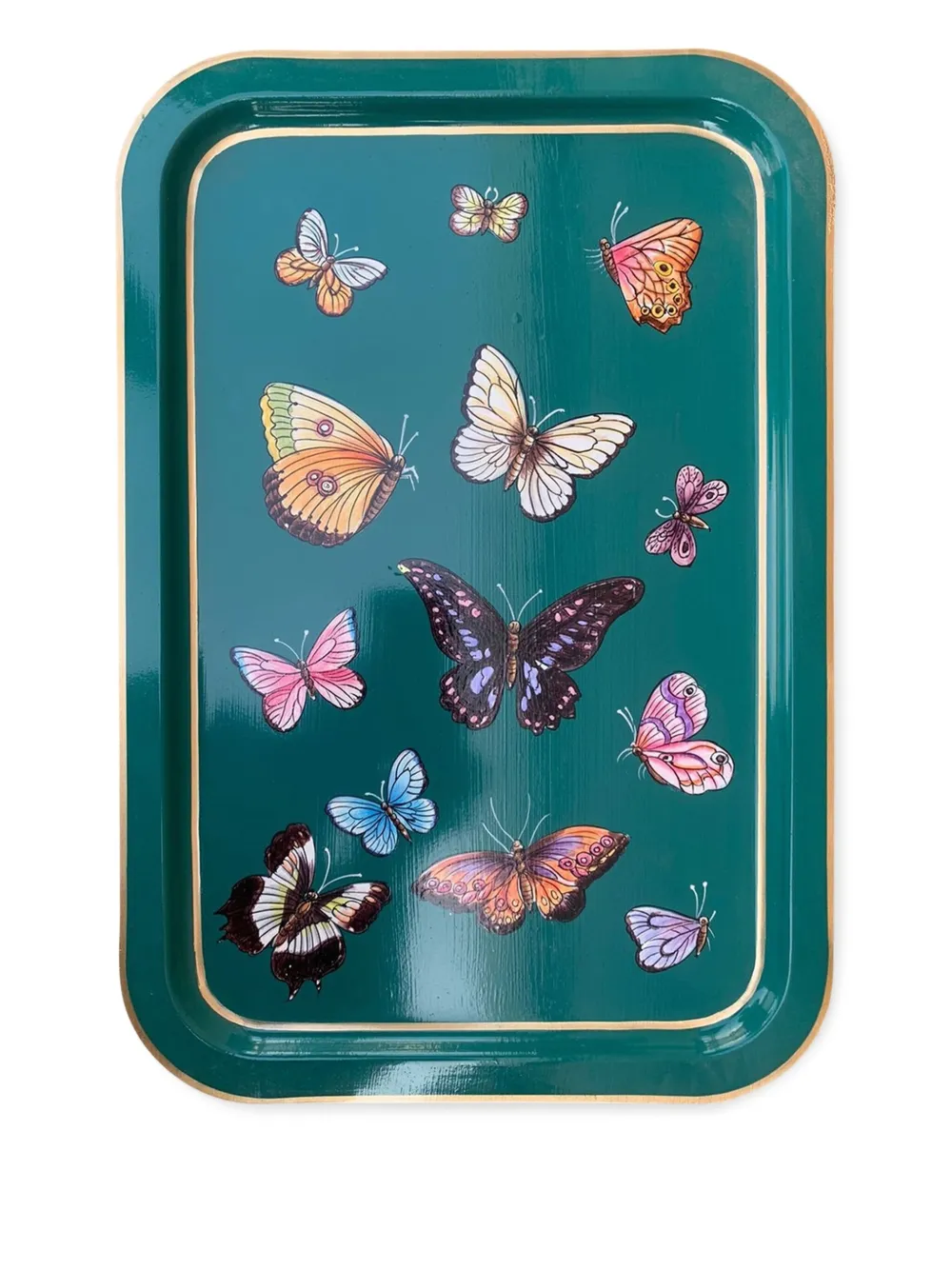 Les-Ottomans Butterflies tray | Blue | Image 1