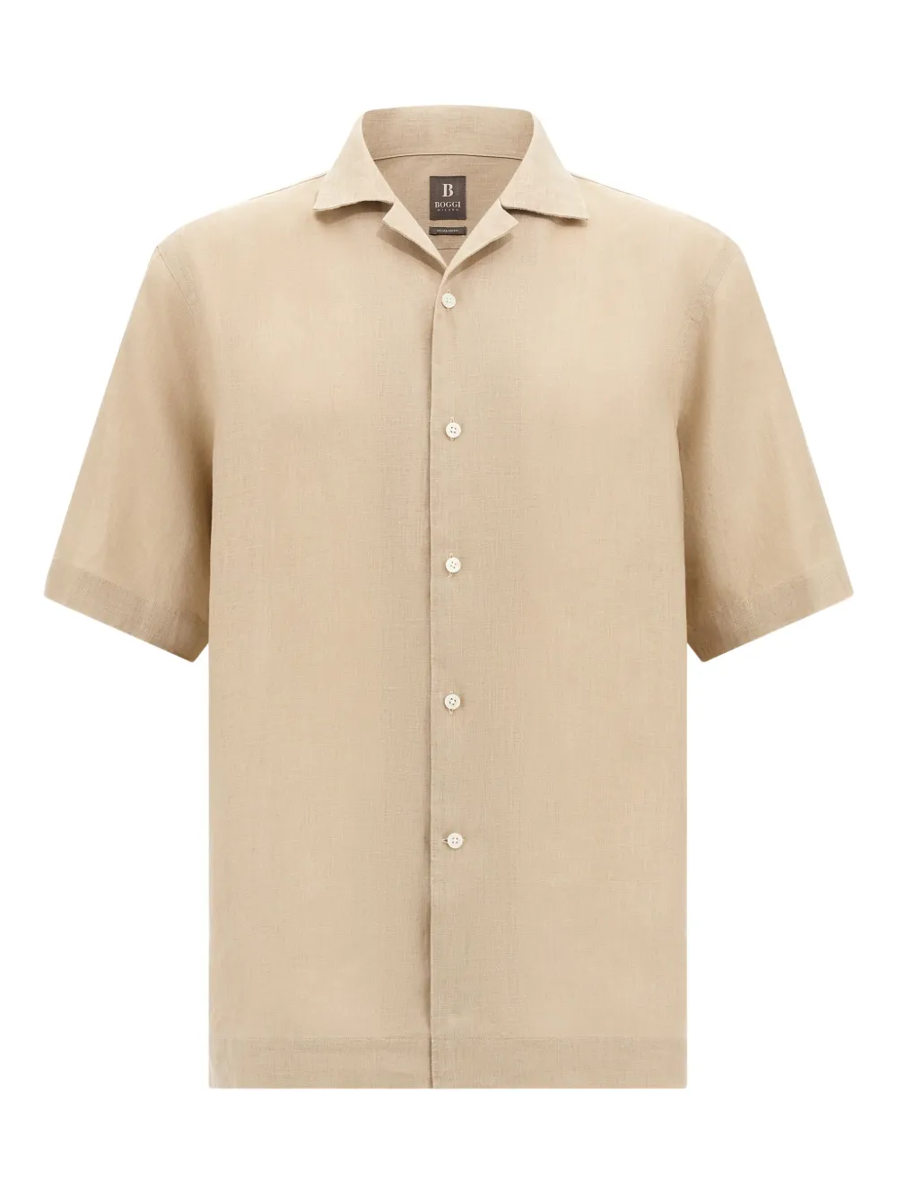 Boggi Milano Regular Fit Linen Shirt - ニュートラル Boggi Milano Regular Fit Linen Shirt - ニュートラル