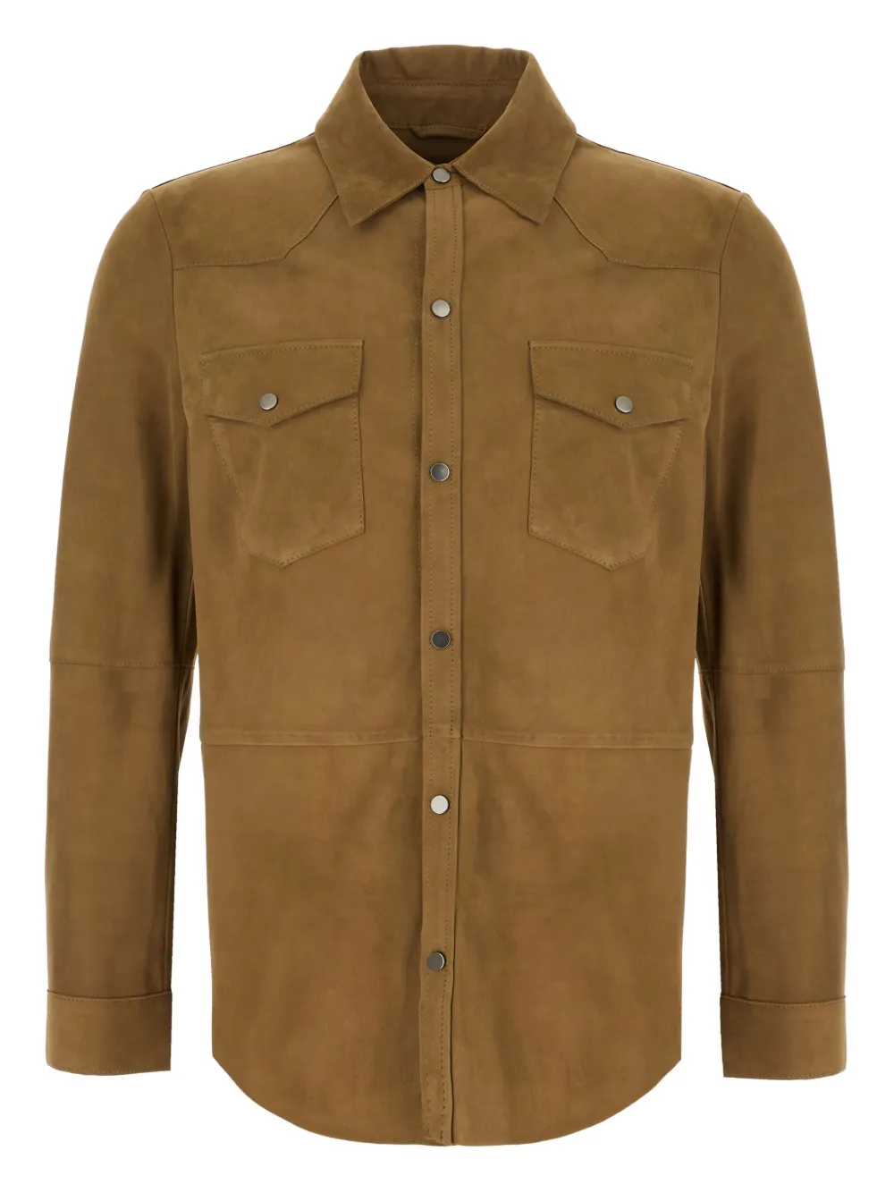COLAMARINO suede button-fastening shirt | Brown | Image 1