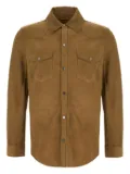 COLAMARINO suede button-fastening shirt - Brown