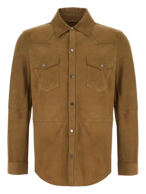 COLAMARINO suede button-fastening shirt