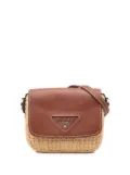 Prada Pre-Owned 2013-2024 Raffia Vitello Flap crossbody bag - Brown