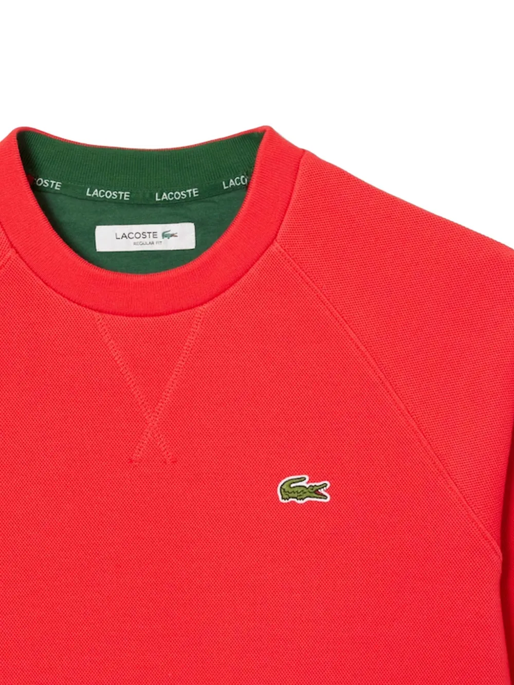 Lacoste Piqué sweater met ronde hals Rood