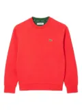 Lacoste piqué crew-neck sweatshirt - Red