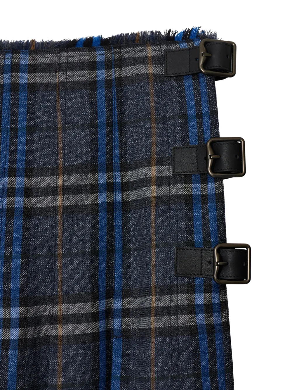 Burberry Check Midi Skirt In Gray