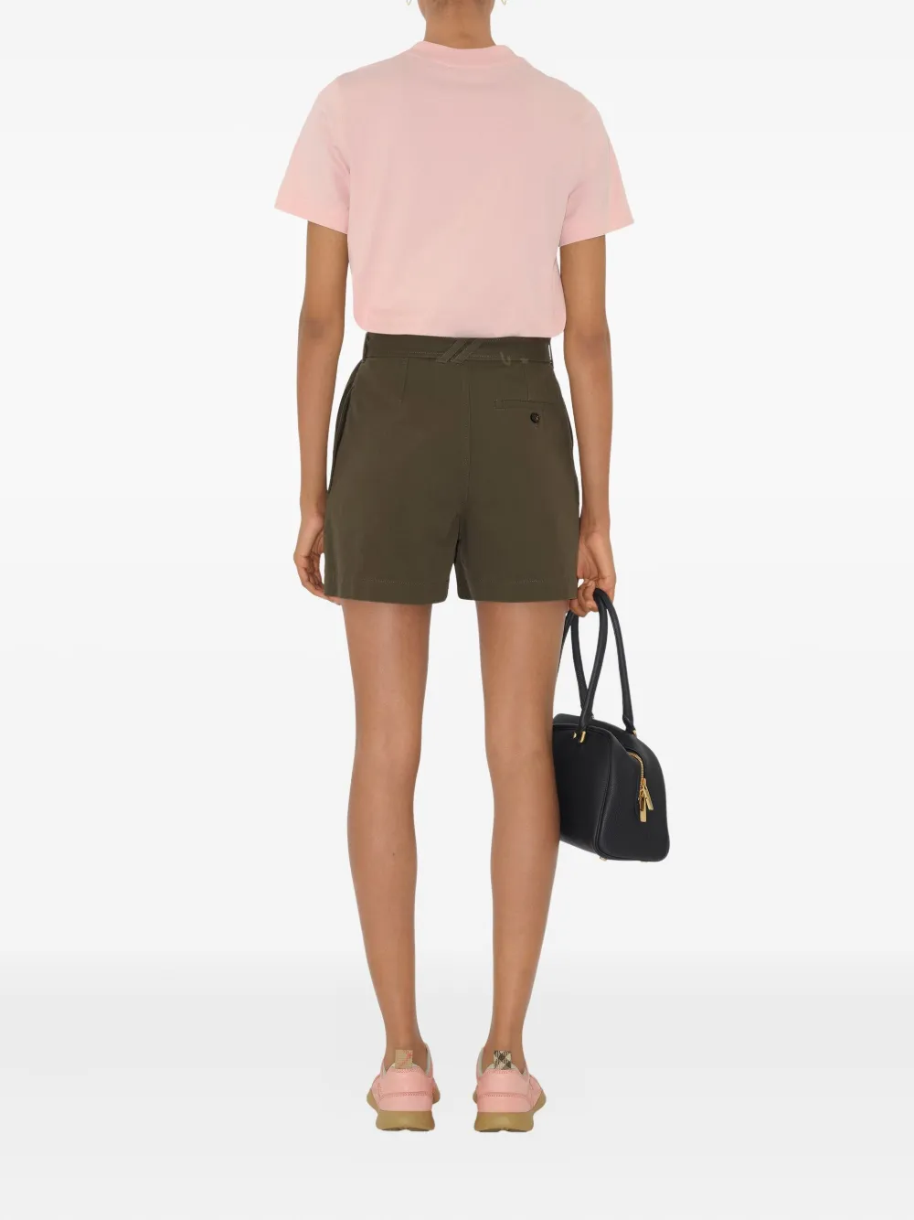 Burberry Gabardine shorts met ceintuur Bruin