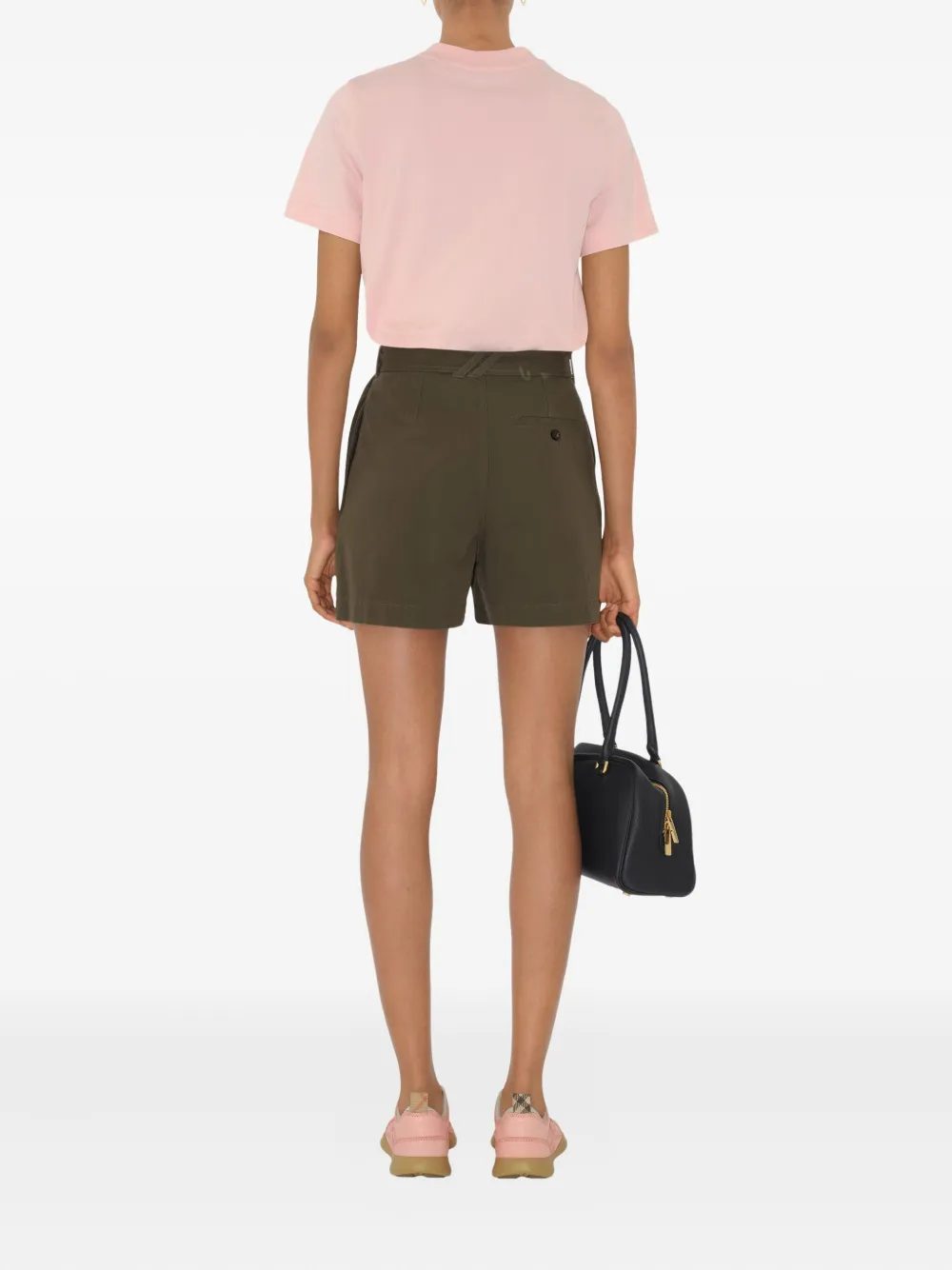 Burberry Gabardine shorts met ceintuur Groen