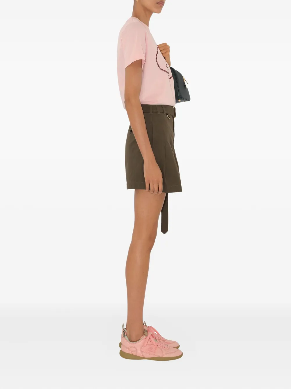 Burberry Gabardine shorts met ceintuur Groen