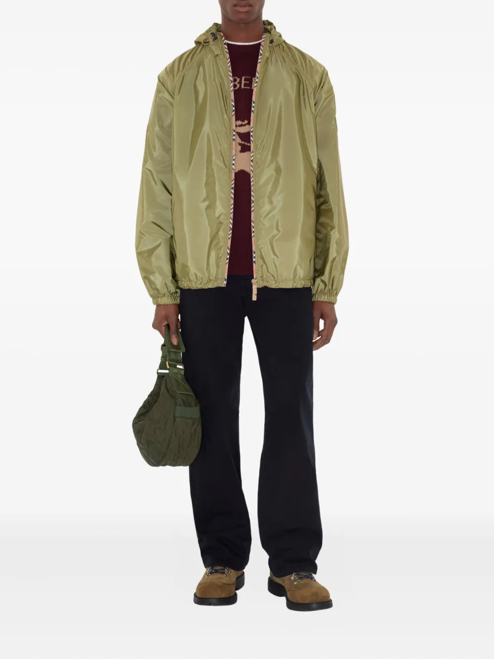 Burberry Jack met Vintage Check-afwerking Groen
