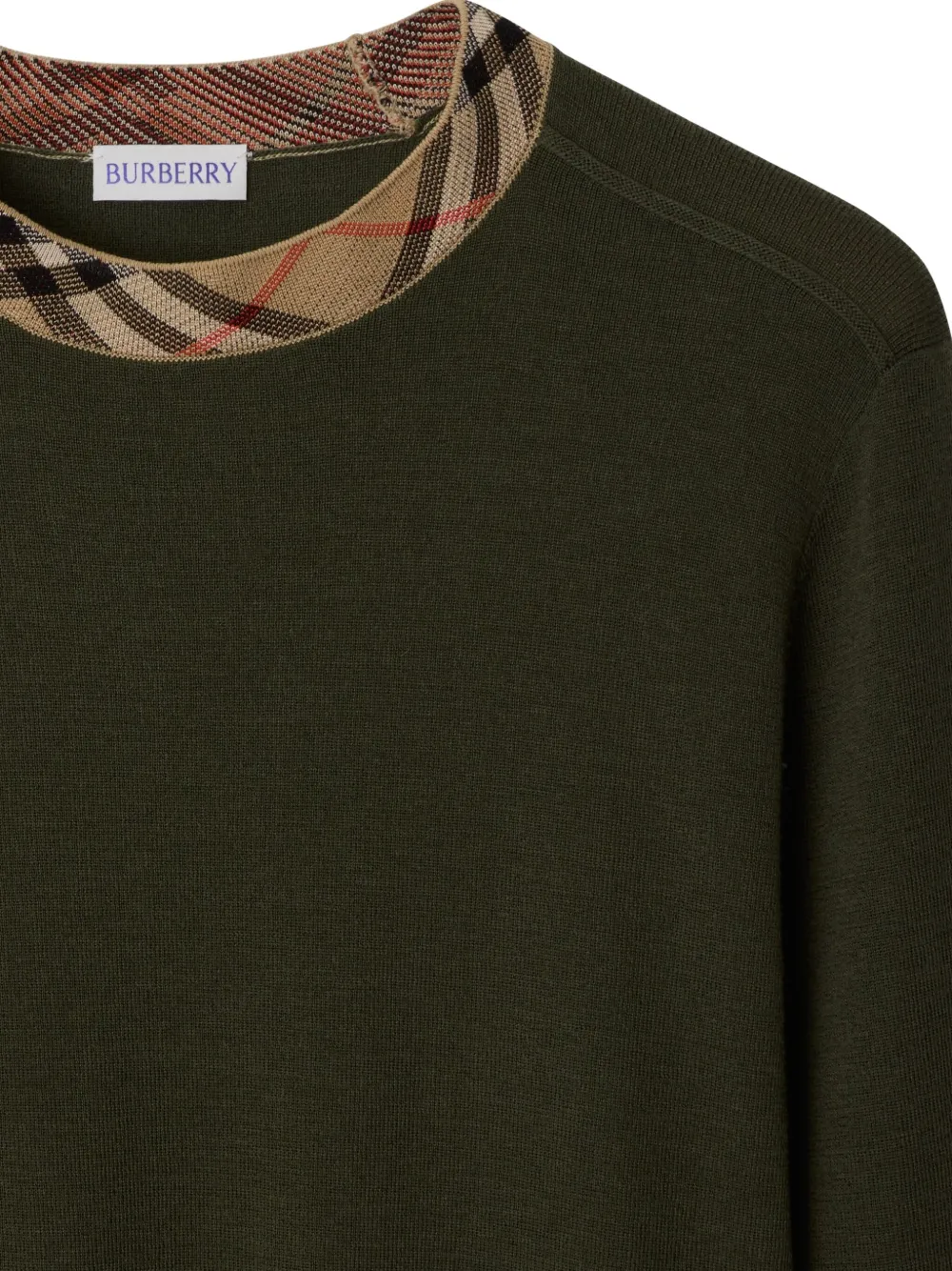 Burberry Trui met Vintage Check-afwerking Bruin