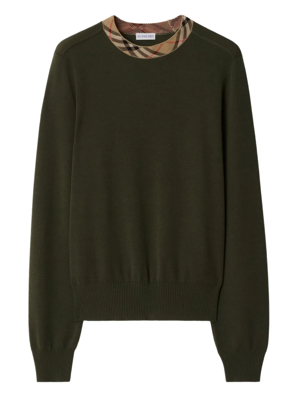 Burberry Trui met Vintage Check-afwerking Bruin