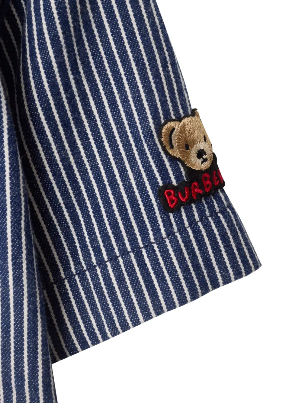 Burberry Kids Gestreept spijkershirt Blauw