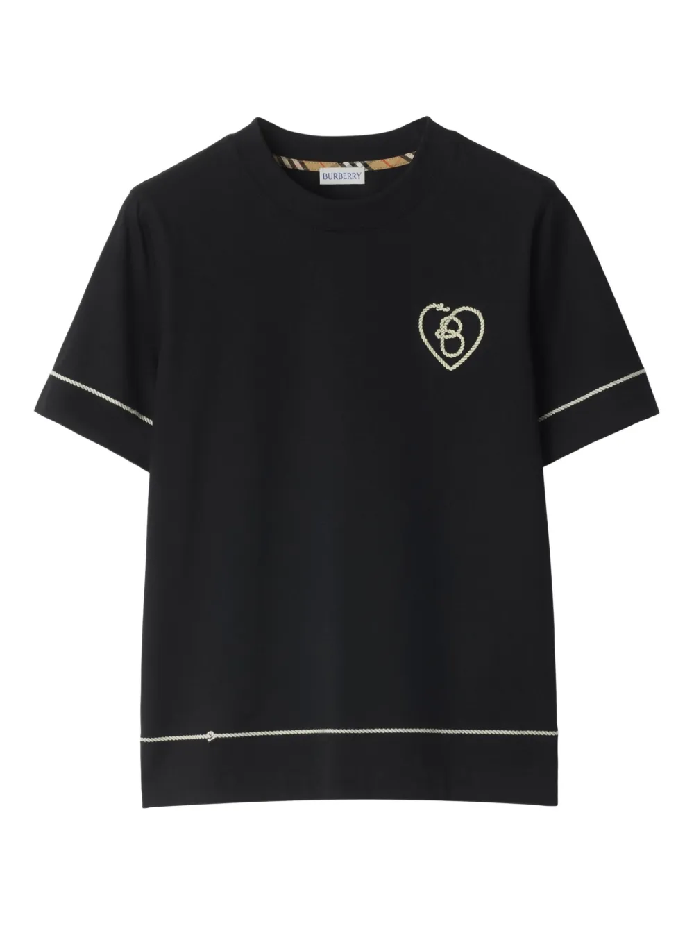 Burberry T-shirt met B Heart-logo Zwart