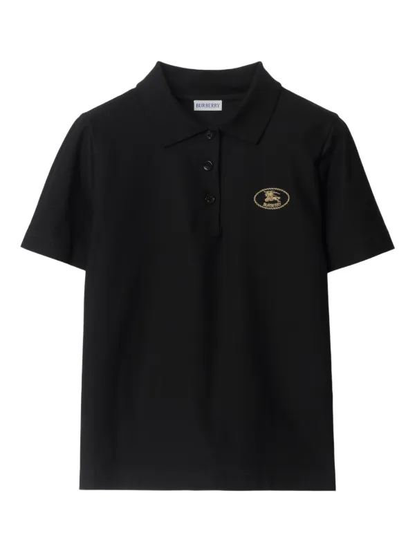 トップス Burberry swag y2k Black Label Polo Shirt Burberry Camisa Polo De Algodão | Preto | FARFETCH BR