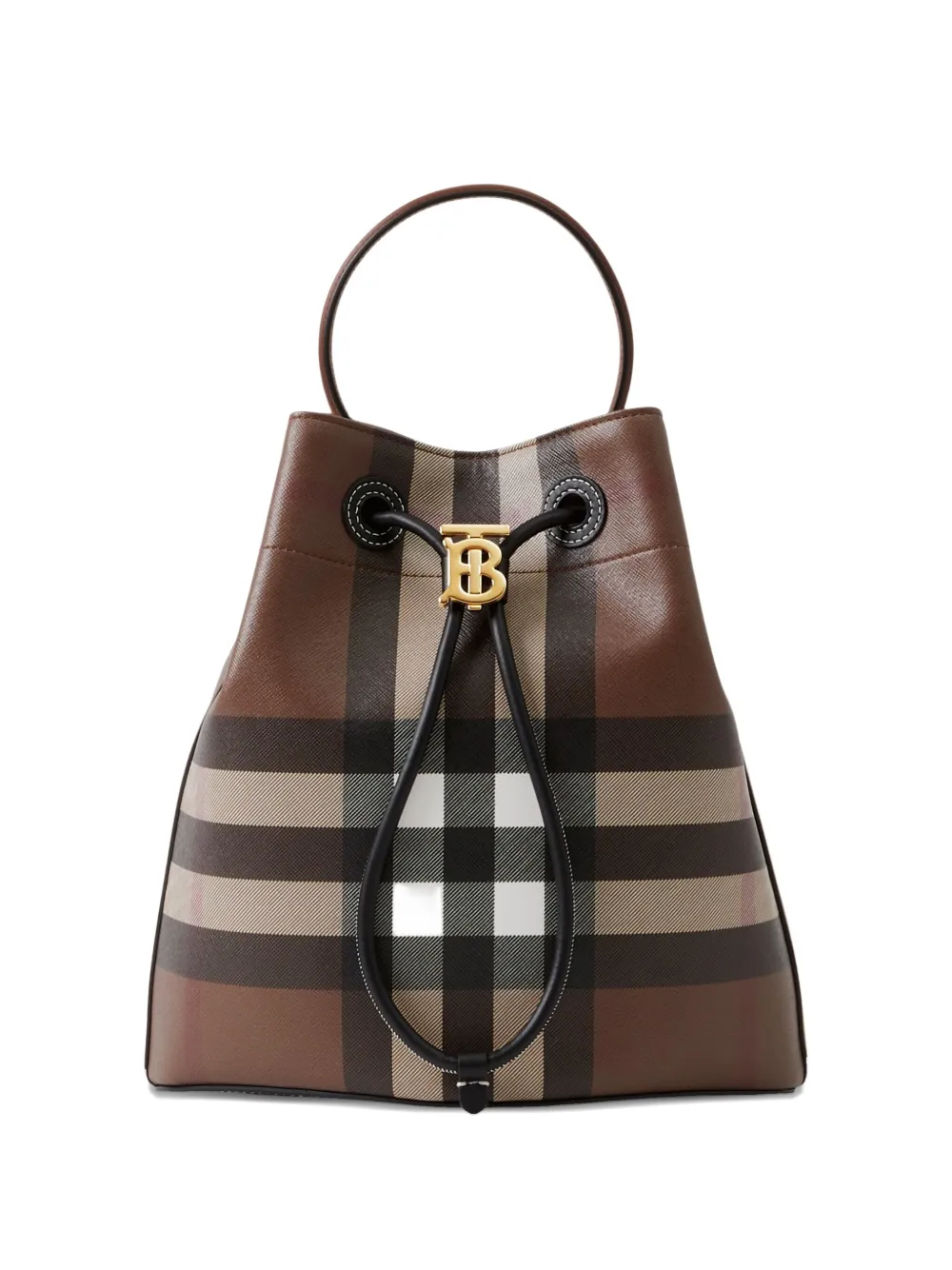 Burberry Kleine geruite bucket-tas Bruin