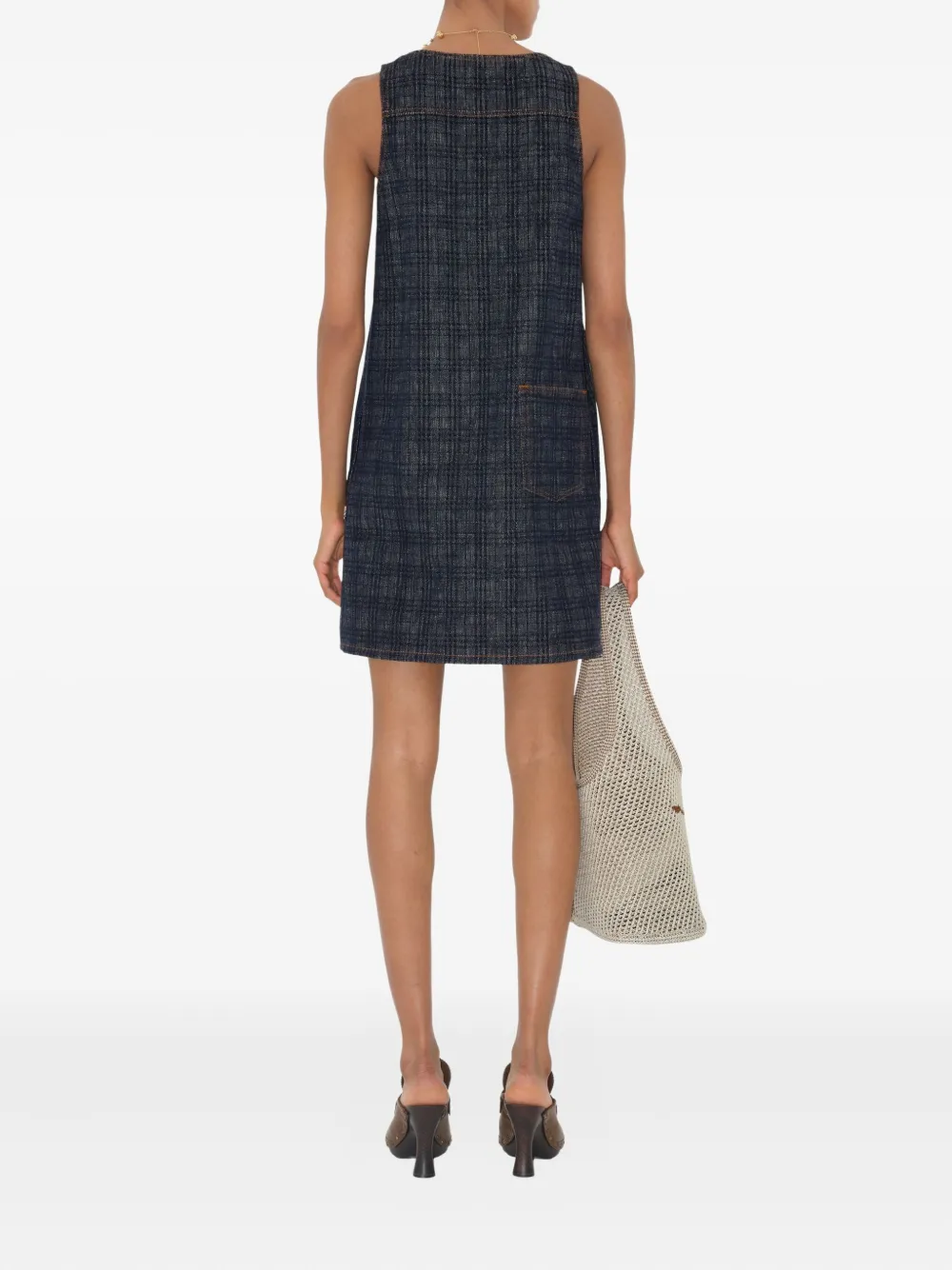 BURBERRY CHECKED DENIM DRESS