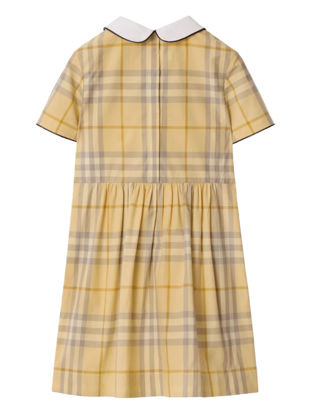 Burberry Kids Geruite katoenen jurk Beige