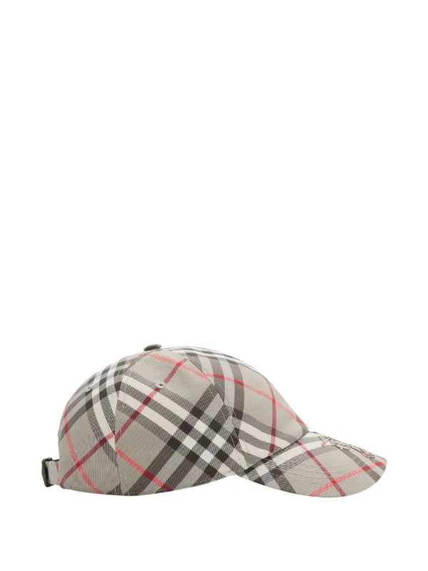 Burberry Check EKD Baseball Cap | Grey | FARFETCH