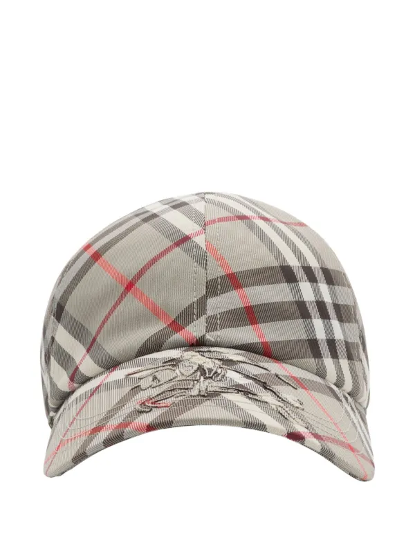 Burberry Cappello Da Baseball Check EKD | Grigio | FARFETCH IT