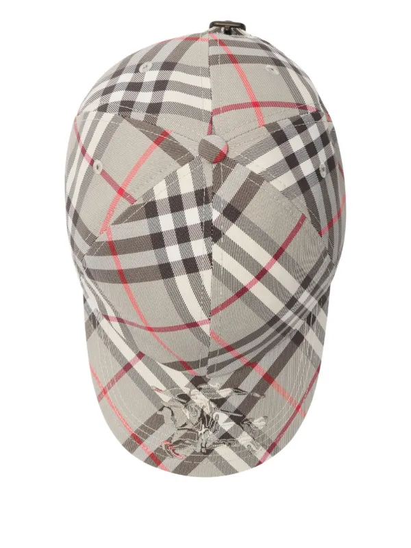 Burberry Check EKD Baseball Cap | Grey | FARFETCH