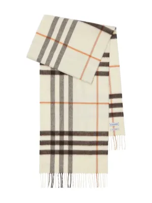 Burberry check-pattern Fringed Scarf | Neutrals | FARFETCH