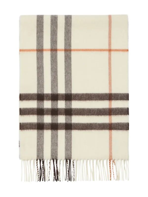 Burberry 80㎝　4点セット Burberry Cachecol Xadrez Com Franjas | Branco | FARFETCH BR