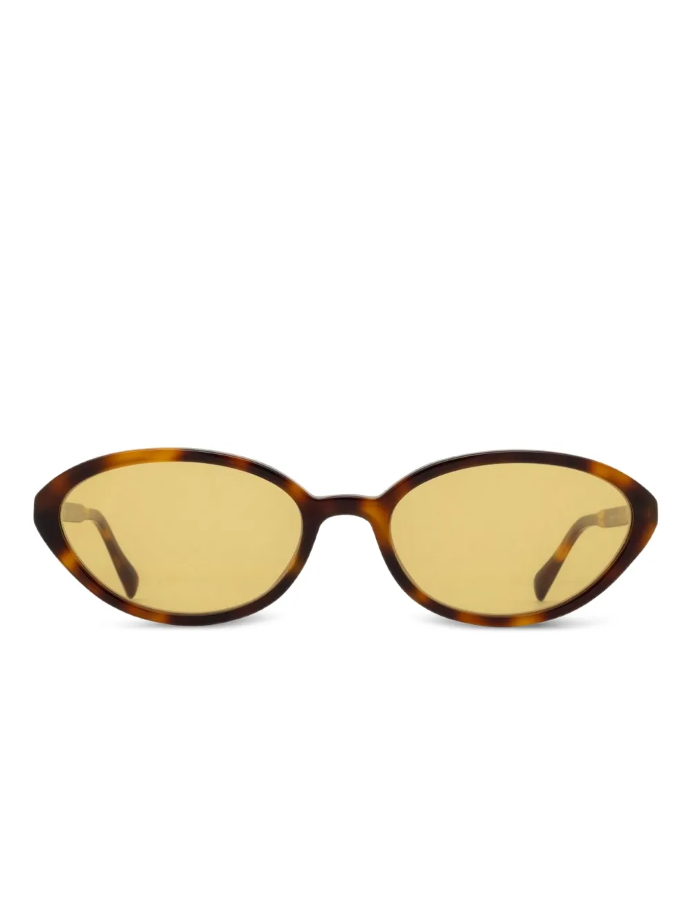 Mykita Zonnebril met ovalen montuur en schildpadschild design Bruin