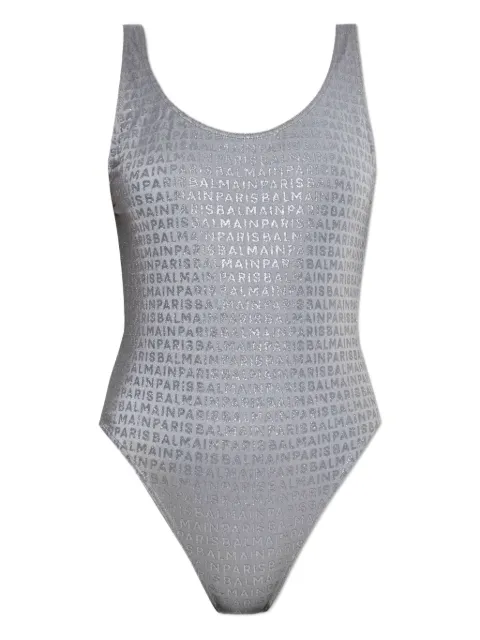 Balmain logo print swimsuit