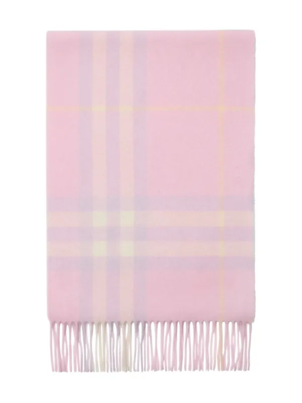 Burberry Check Cashmere Scarf in Pink