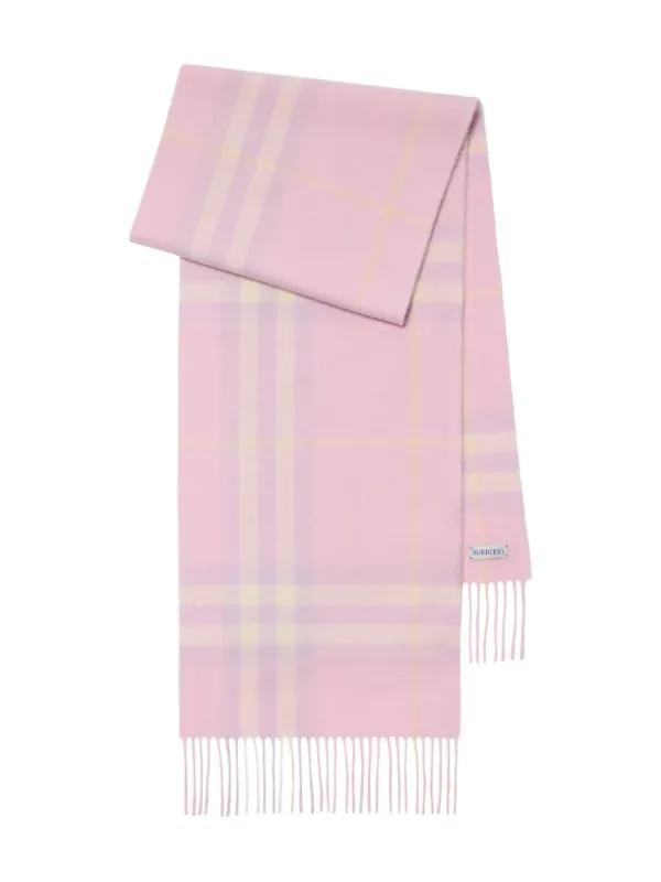 Burberry Cachecol De Cashmere Xadrez | Rosa | FARFETCH BR