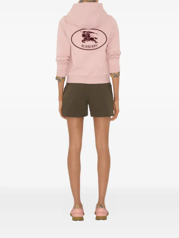 Burberry Moletom Knight Stamp Com Capuz | Rosa | FARFETCH BR