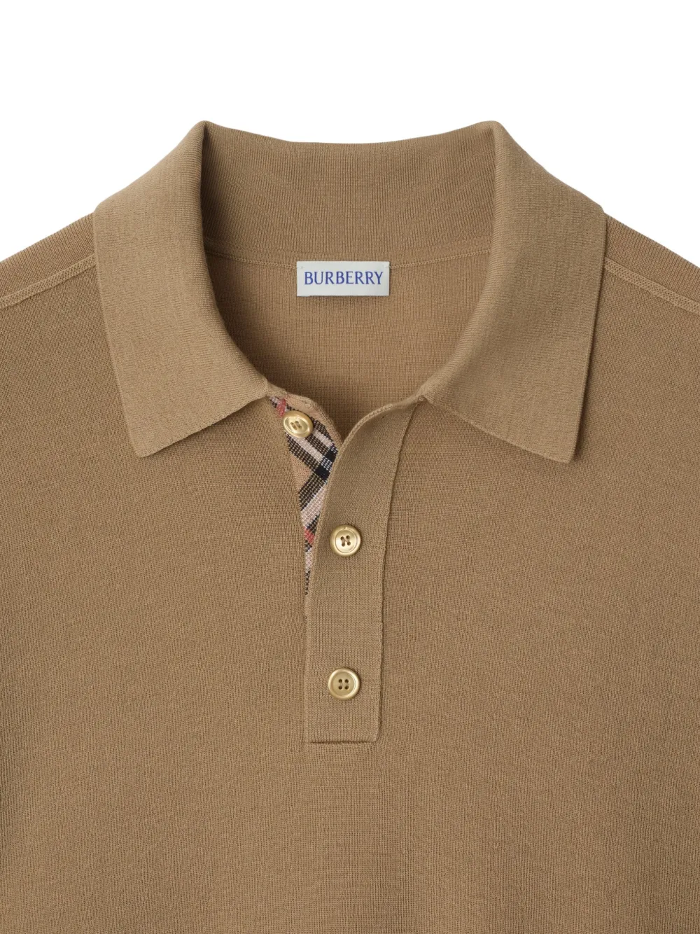 Burberry Gebreid poloshirt - Bruin
