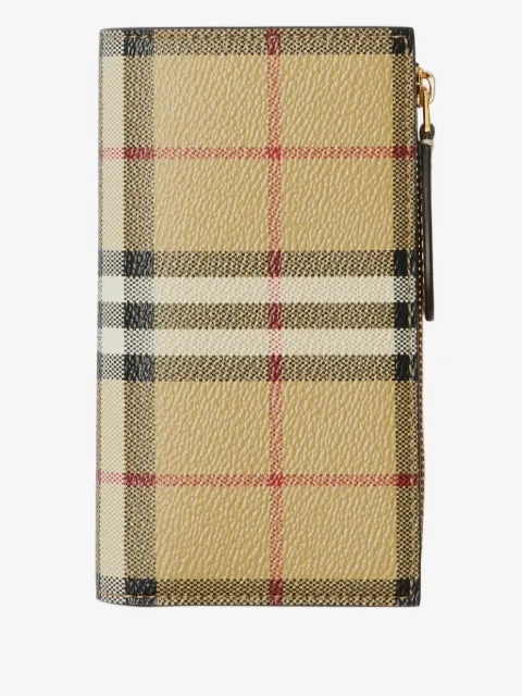 Burberry portefeuille pliant Check format moyen
