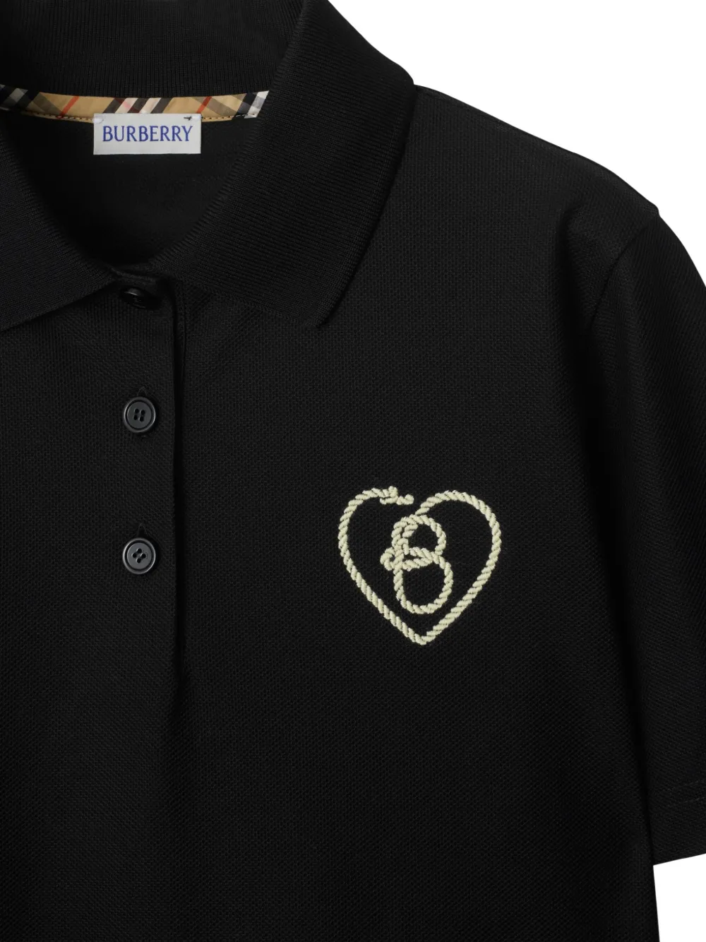 Burberry Polotop met logo - Zwart
