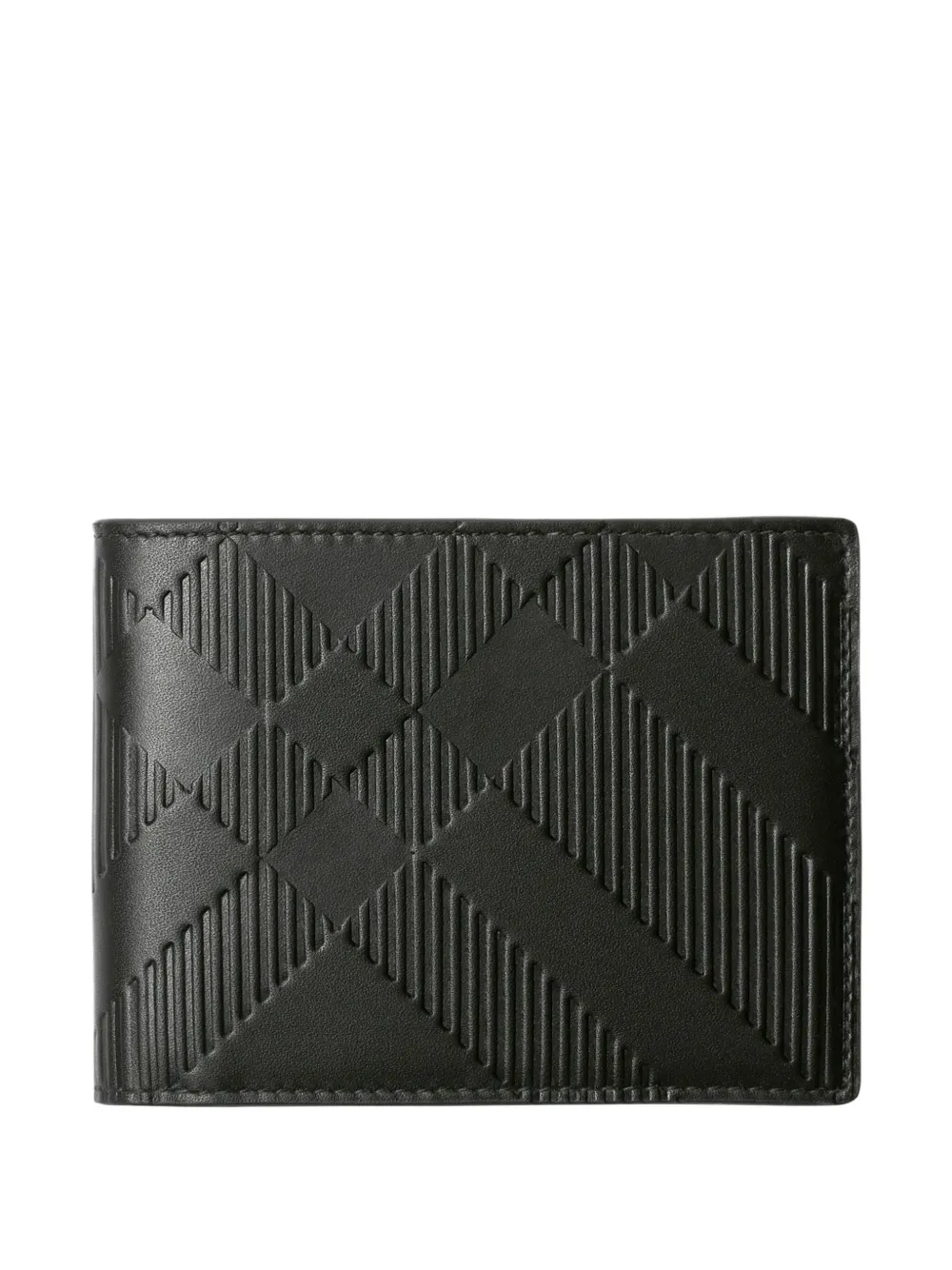 Burberry Embossed Check Slim Bifold Wallet In Black