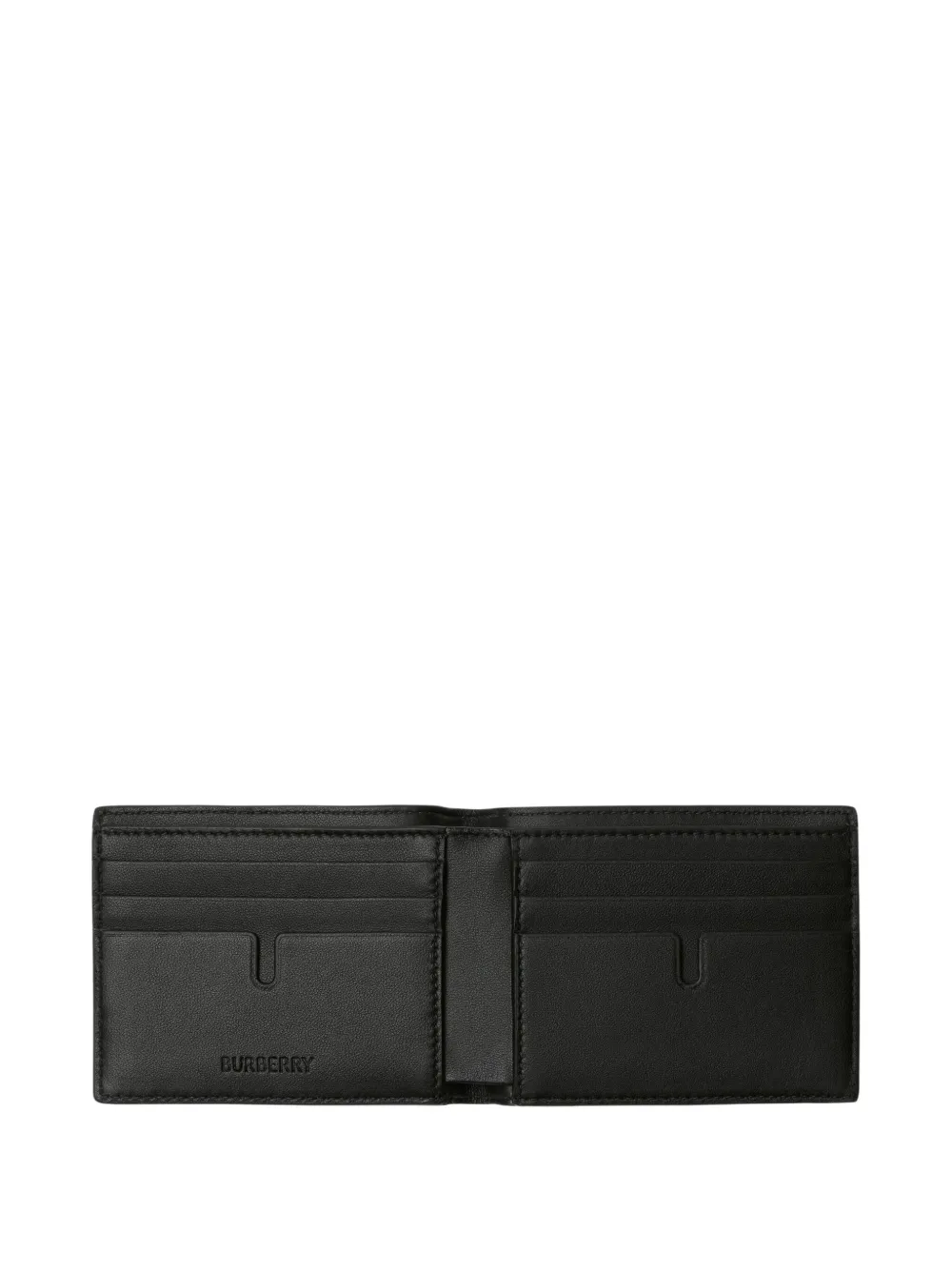Burberry Embossed Check Slim Bifold Wallet In Black