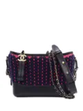 CHANEL Pre-Owned 2019 Small Knit and Calfskin Gabrielle Hobo crossbody bag - Blue