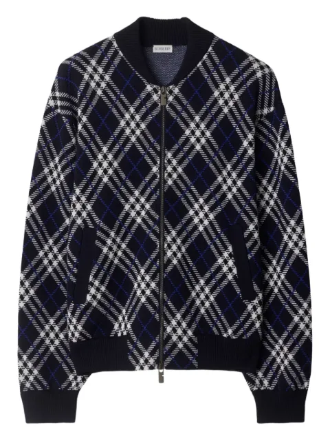 Burberry checked zip-up sweatshirt