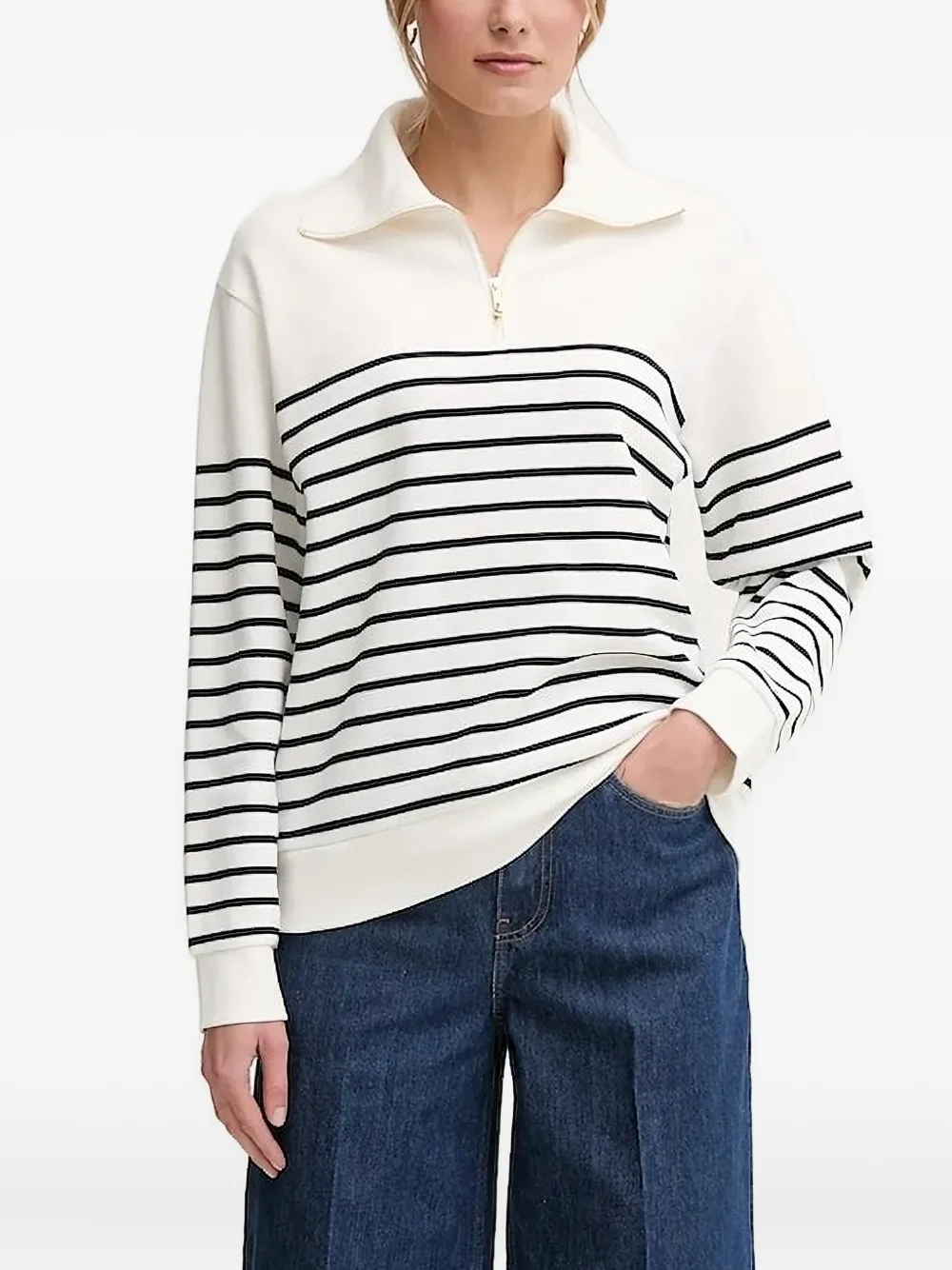 Gant half-zip striped sweater | White | Image 1