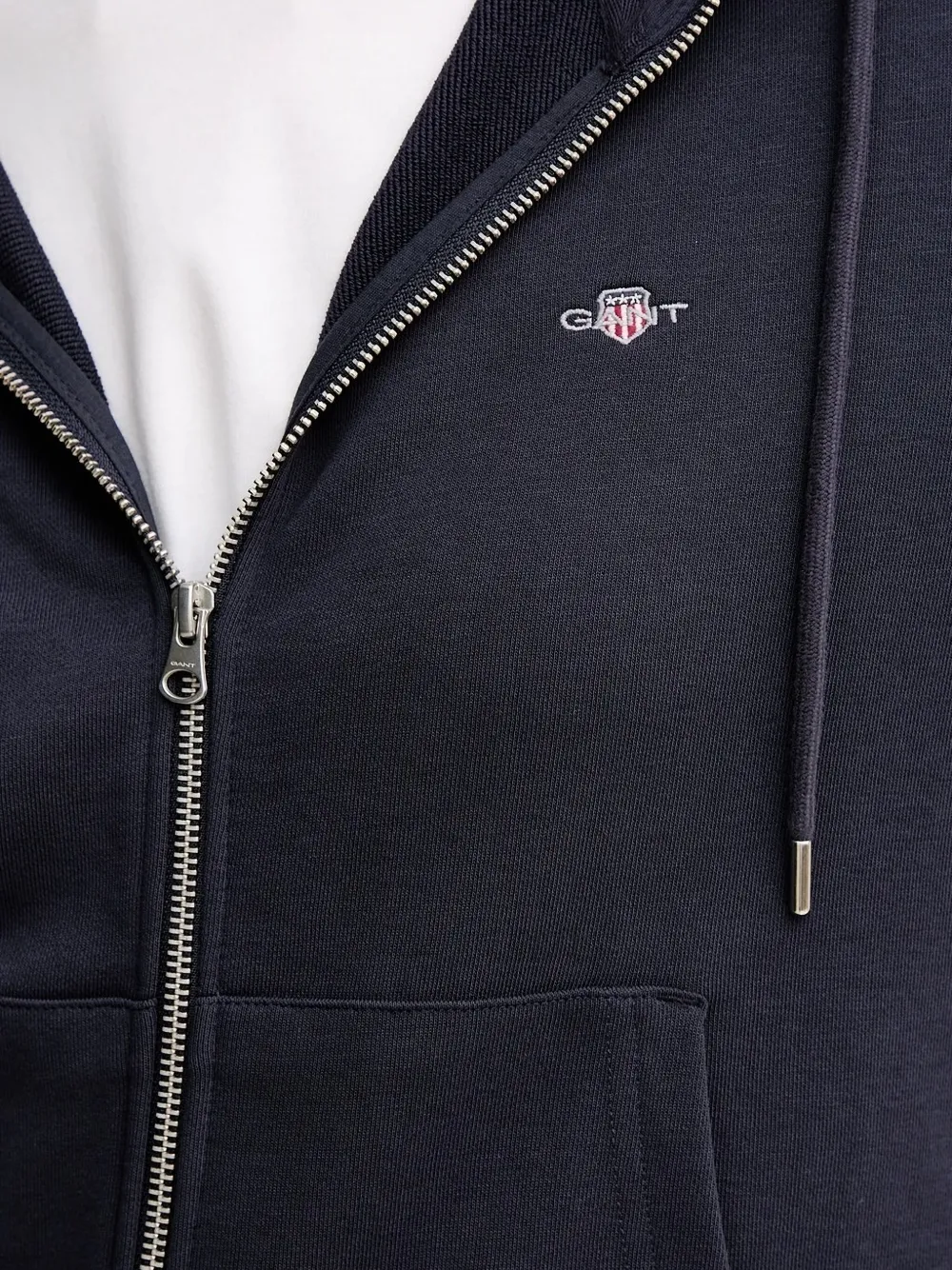Gant Hoodie met rits Blauw