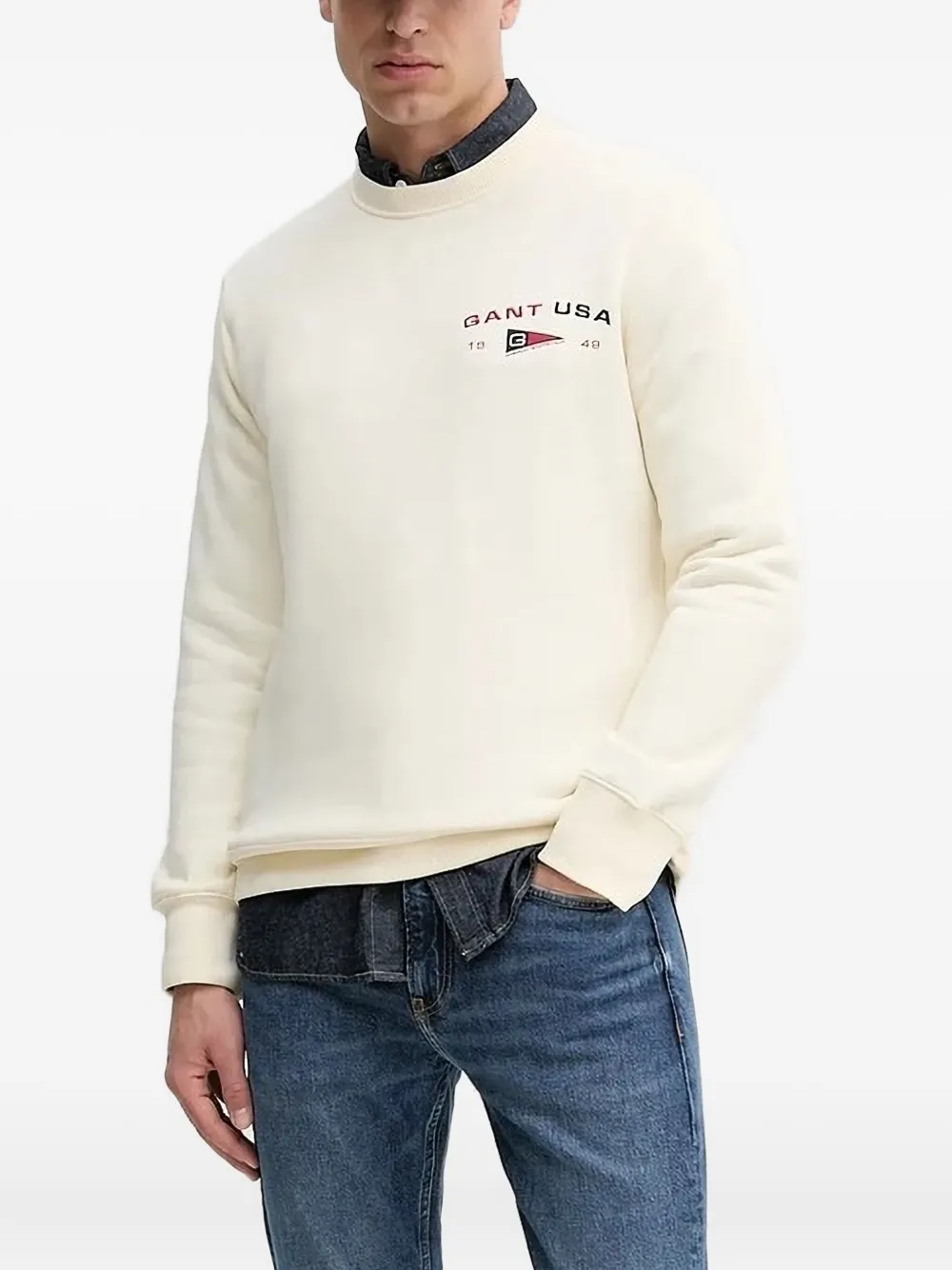 Gant embroidered logo sweatshirt Beige