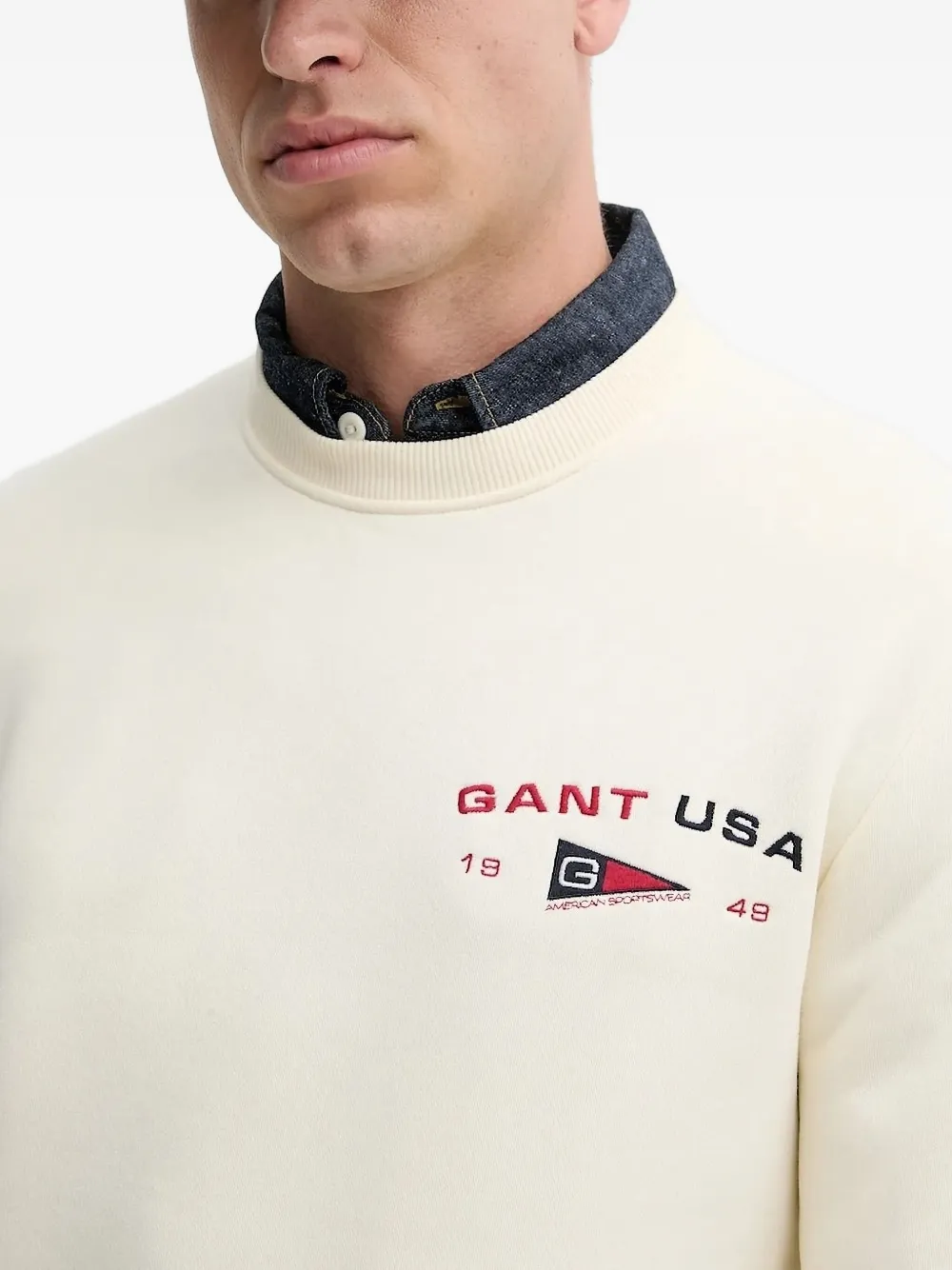 Gant embroidered logo sweatshirt Beige