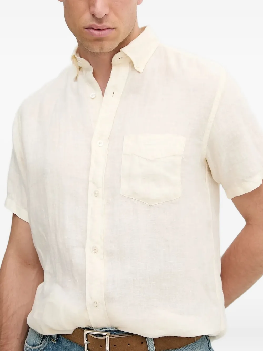 Gant Overhemd met opgestikte zak Beige