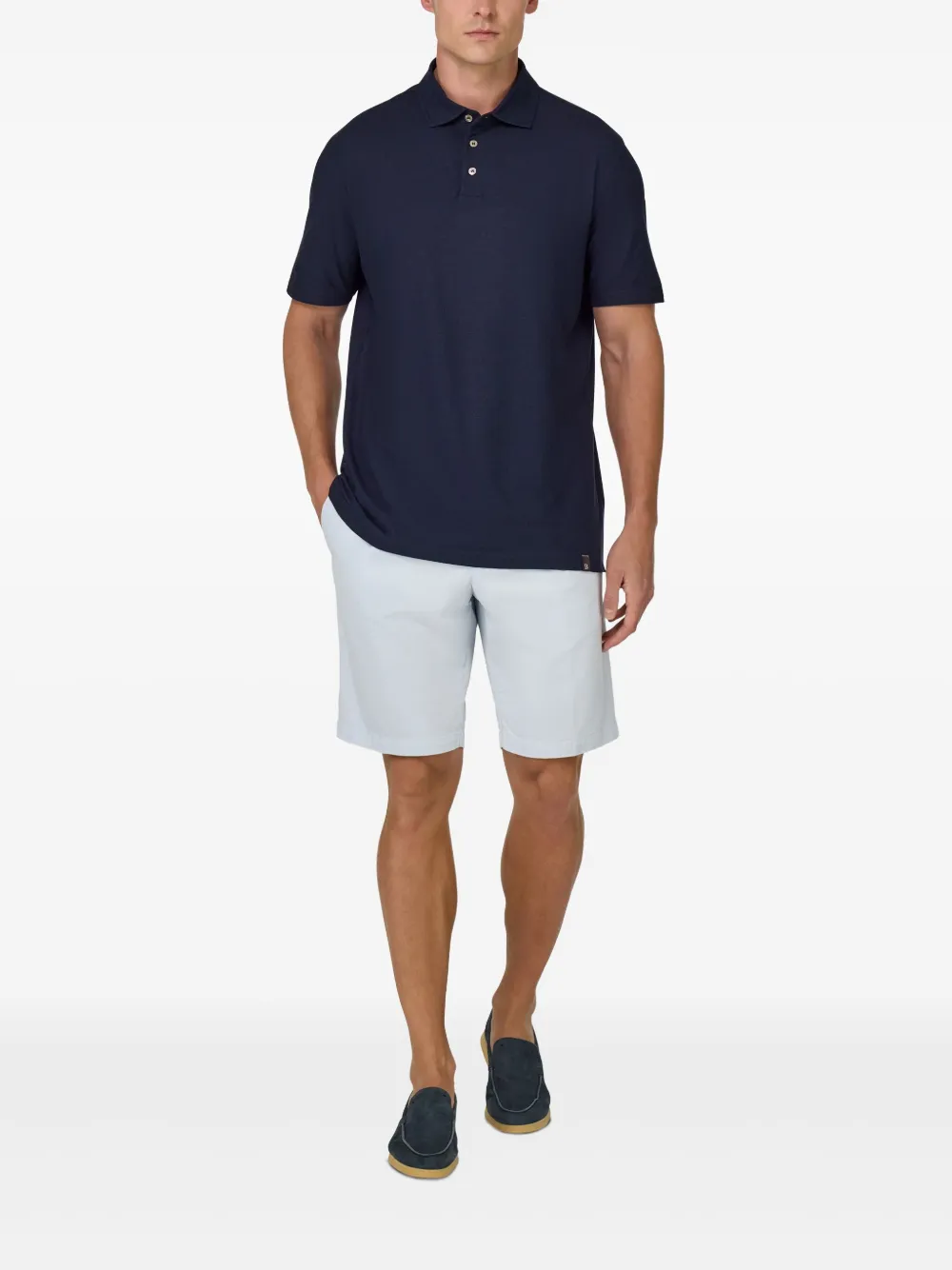 Boggi Milano Stretch Cotton Summer Bermuda Shorts Blauw