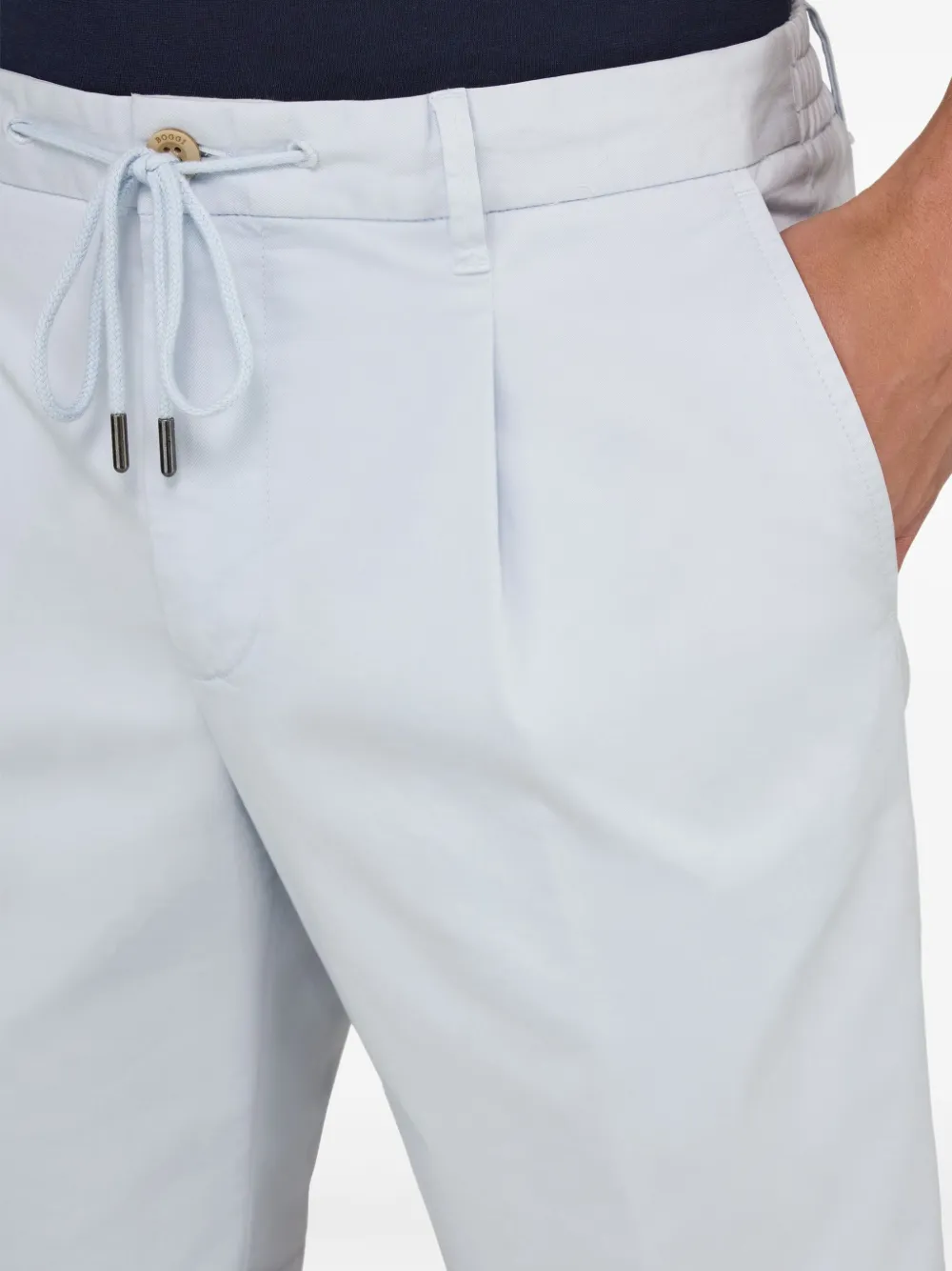 Boggi Milano Stretch Cotton Summer Bermuda Shorts Blauw