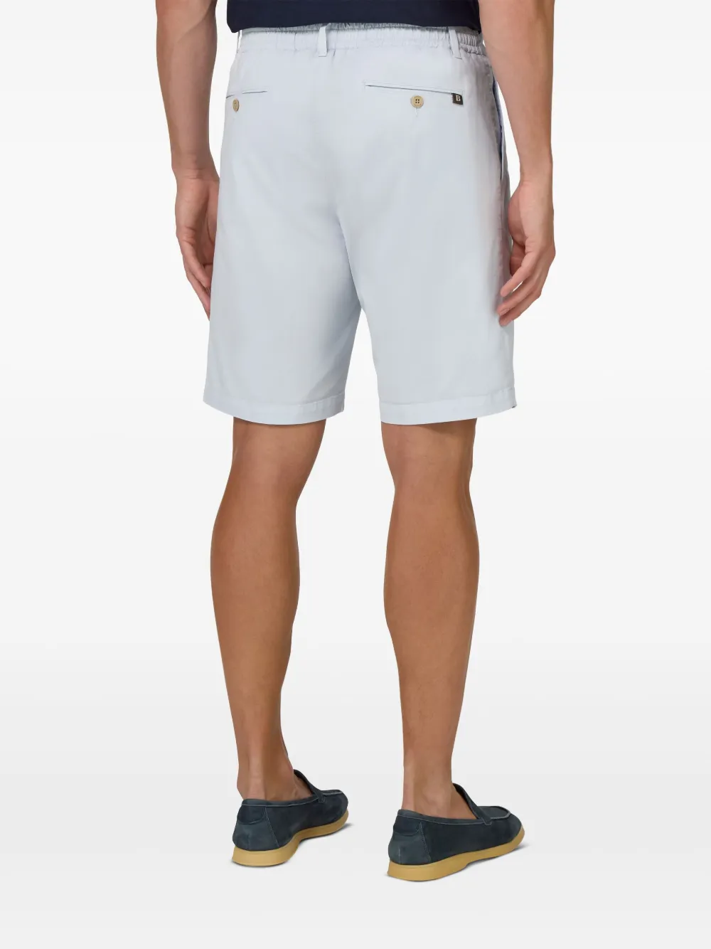 Boggi Milano Stretch Cotton Summer Bermuda Shorts Blauw