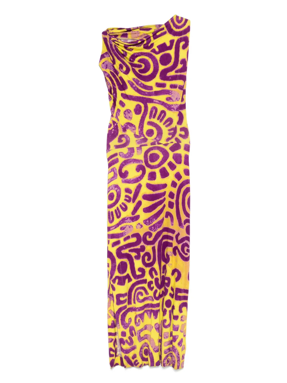 2014s abstract-print midi dress
